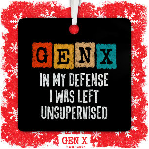 Adorno Metálico Generación X Gen X En Mi Defensa Sin Supervisión