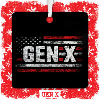 Adorno Metálico Generación X Gen Xer Gen X Bandera Americana Gen X