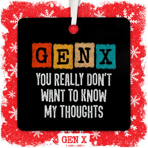 Adorno Metálico Generación X Niños de los 80 Gen X Gen Xer Gracios
