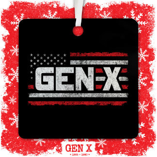 Adorno Metálico Generación X Orgulloso General Xer Bandera America