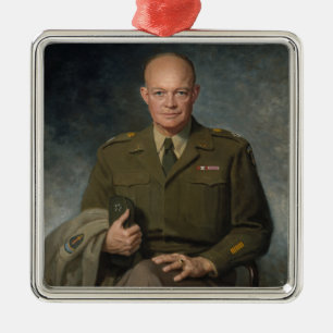 Adorno Metálico General Dwight Eisenhower 5 Star Painted Portrait