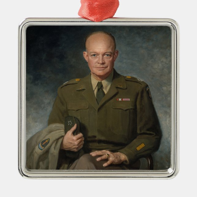 Adorno Metálico General Dwight Eisenhower 5 Star Painted Portrait (Frente)