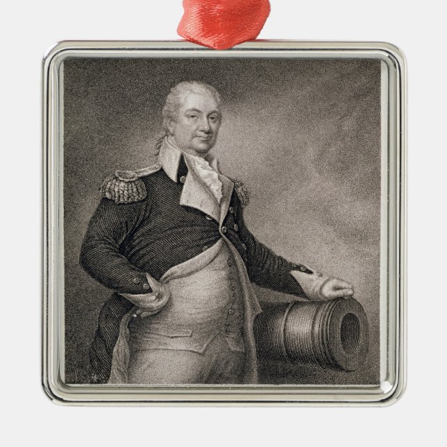 Adorno Metálico General importante Henry Knox (1750-1806) grabado (Frente)