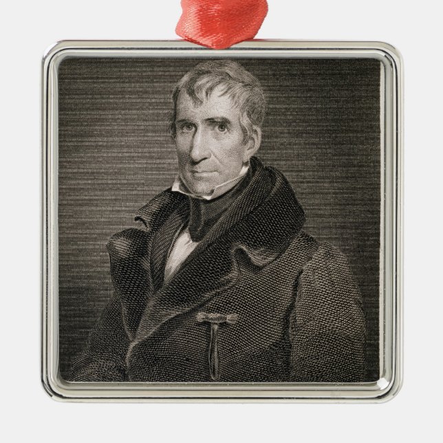 Adorno Metálico General importante William Henry Harrison, grabado (Frente)
