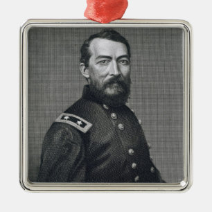 Adorno Metálico General Philip Sheridan, grabado de un photograp