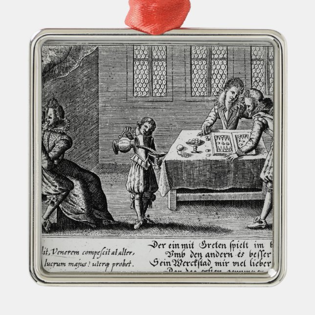 Adorno Metálico Gente que juega a backgammon (Frente)