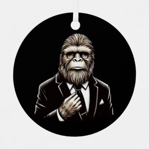 Adorno Metálico Gentleman Sasquatch - Gracioso Pie Grande