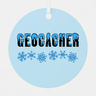 Adorno Metálico Geocacher con cubierta de nieve