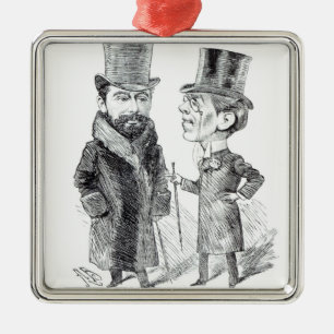 Adorno Metálico George Grossmith Jnr. y Richard D'Oyly Carte