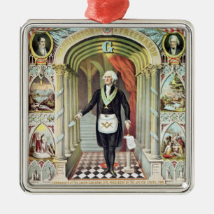 Adorno Metálico George Washington como Freemason