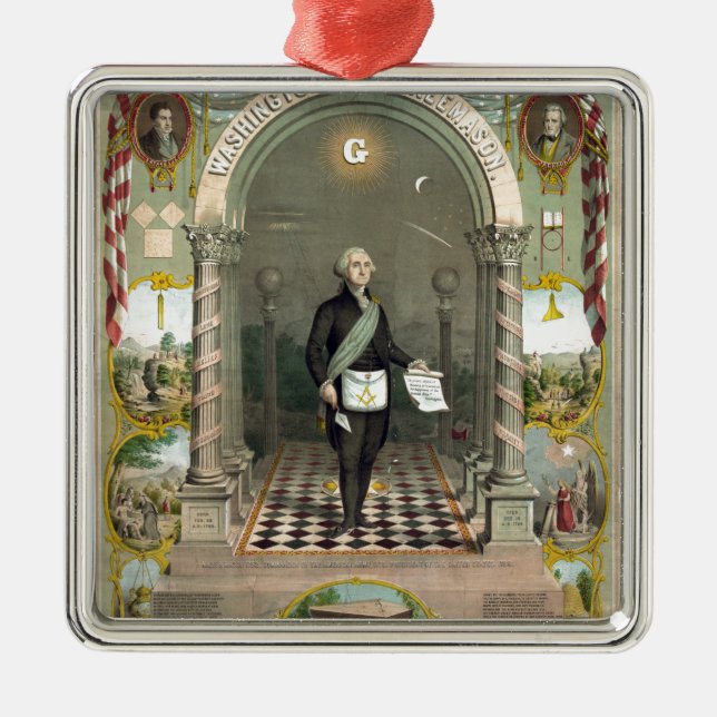 Adorno Metálico George Washington como masón (Frente)