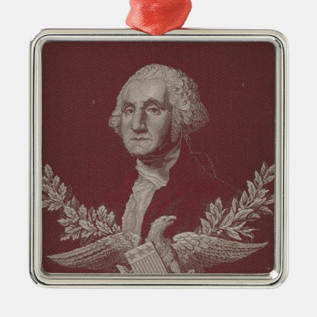 Adorno Metálico George Washington Eagle Stars Stripes USA Retrato (Frente)