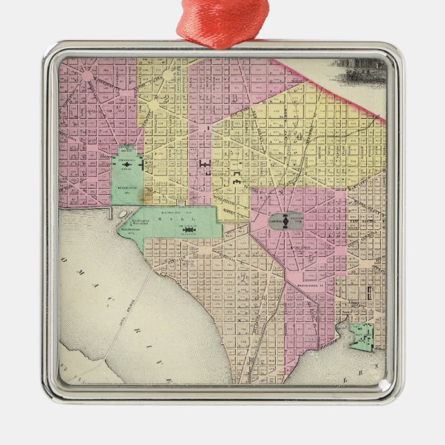 Adorno Metálico Georgetown y la ciudad de Washington (Frente)