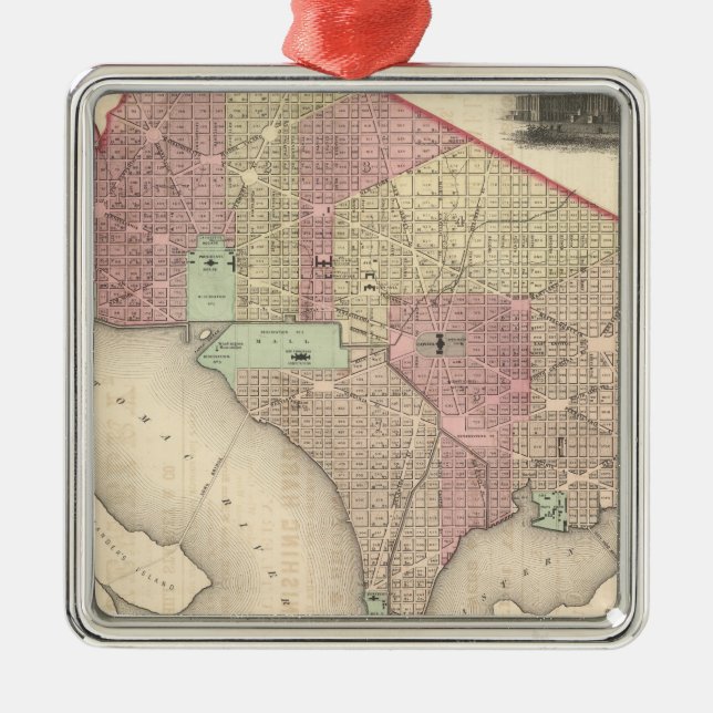 Adorno Metálico Georgetown y la ciudad de Washington (Frente)