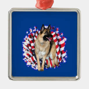 Adorno Metálico German Shepherd Patriot