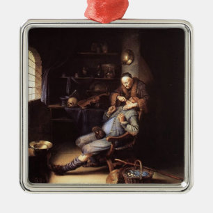 Adorno Metálico Gerrit Dou la extracción del diente