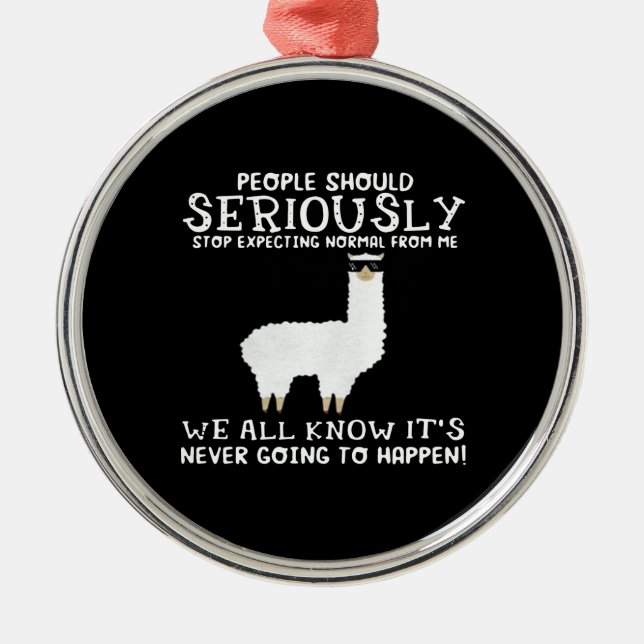 Adorno Metálico Gift de Llama | La gente debería tomarse en serio (Frente)