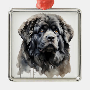 ADORNO METÁLICO GIGANTE FLUFFY TIBETAN MASTIFF PERRO