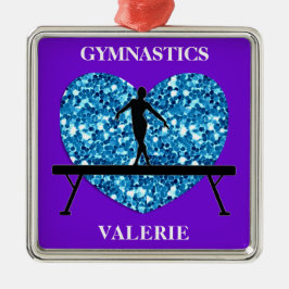 Adorno Metálico Gimnasia Balance Beam Purple Verde azulado