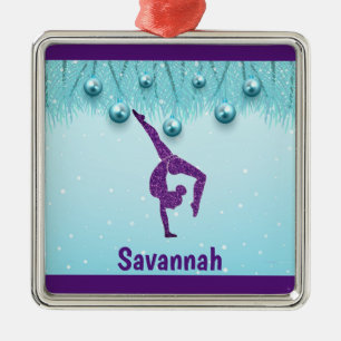 Adorno Metálico Gimnasia Navidad Púrpura Acuático Personalizado