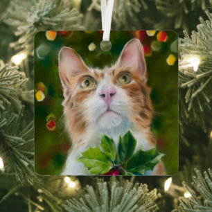 Adorno Metálico Ginger Cat Navidades Wonder