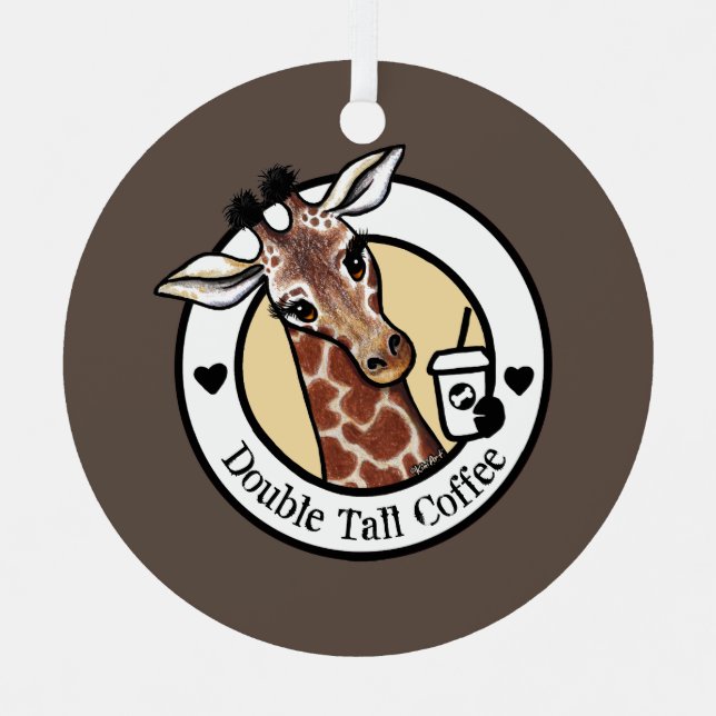 Adorno Metálico Giraffe Coffee Lover KiniArt ™️ (Anverso)