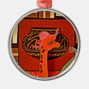 Adorno Metálico Giraffe Gorra Art Print