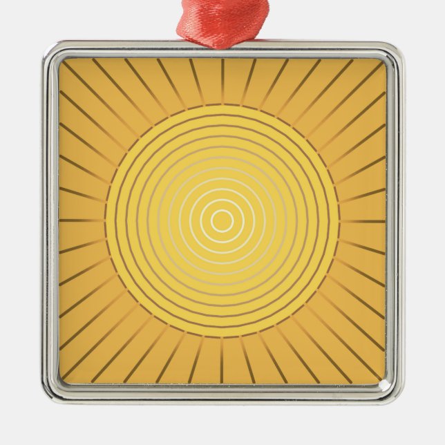 Adorno Metálico Giro solar geométrico moderno - Oro mostaza / amar (Frente)