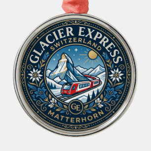 Adorno Metálico Glacier Express y Matterhorn, Suiza