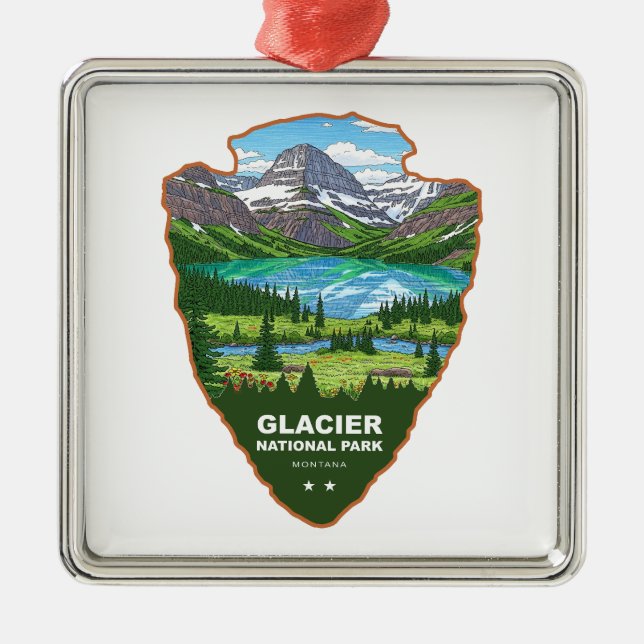 Adorno Metálico Glacier National Park Montana Arrowhead (Frente)