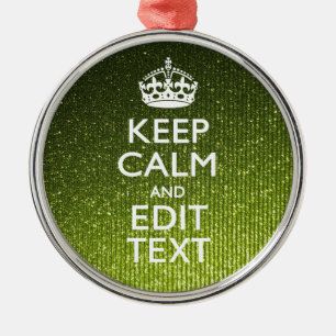 Adorno Metálico Glamour verde mantener la calma en tu texto