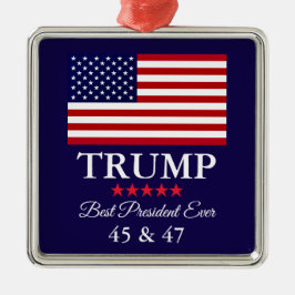 ADORNO METÁLICO GLASS PRESIDENT DONALD TRUMP CHRISTMAS ORNAMENT
