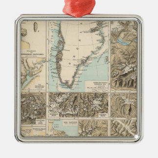 Adorno Metálico Gletscherkarte - mapa del atlas del glaciar