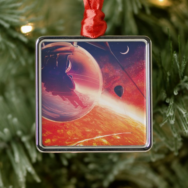 Adorno Metálico Globo de aire caliente extremo sobre el paisaje vo (Árbol)