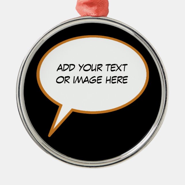 Adorno Metálico globo de voz personalizado personalizable (Frente)