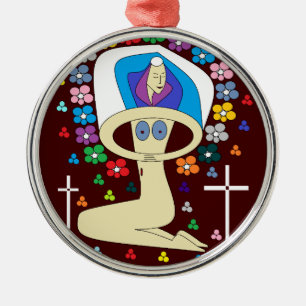 ADORNO METÁLICO GLORIA A LA MARÍA VIRGEN BENDIDA