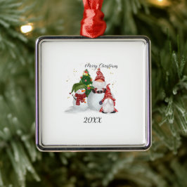 Adorno Metálico Gnomos de Navidad