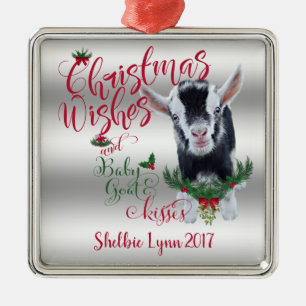 Adorno Metálico GOAT   Navidades Desean Bebés De Cabra Bebé Nigeri