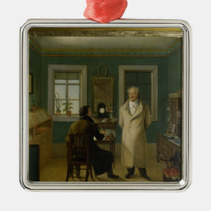 Adorno Metálico Goethe que dicta a su vendedor Juan, 1834