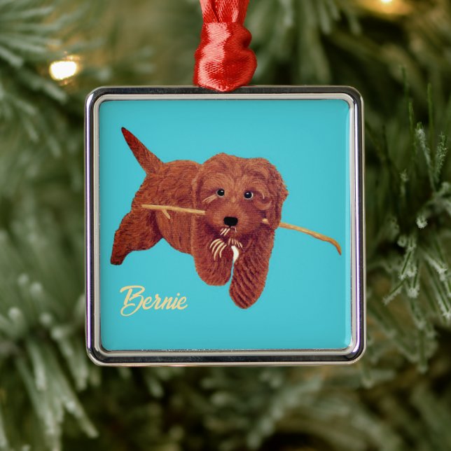 Adorno Metálico Golden Doodle Turquoise (Árbol)