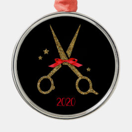 Adorno Metálico Golden glitter scissors - Hair dresser stylist