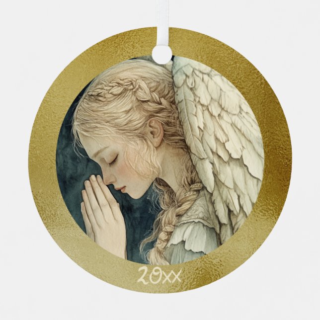 Adorno Metálico Golden Halo Angel Bello Regalo de vacaciones (Anverso)