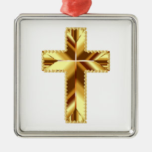 ADORNO METÁLICO GOLDEN HOLY CROSS