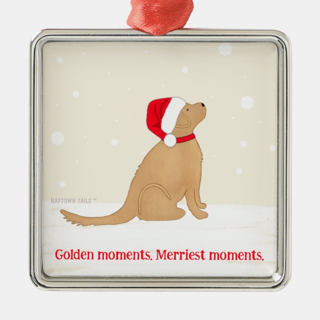 Adorno Metálico Golden Moments. Merriest Moments Dog Christmas (Frente)