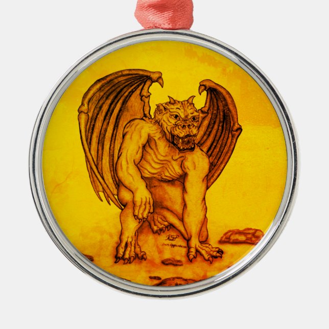 Adorno Metálico Golem Gargoyle (Frente)