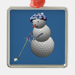 Adorno Metálico Golf Ball Snowman