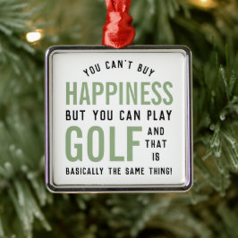 Adorno Metálico Golf: Felicidad. Divertidos regalos para los amant