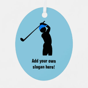 Adorno Metálico Golf Swing - texto golfista a personalizar en cual