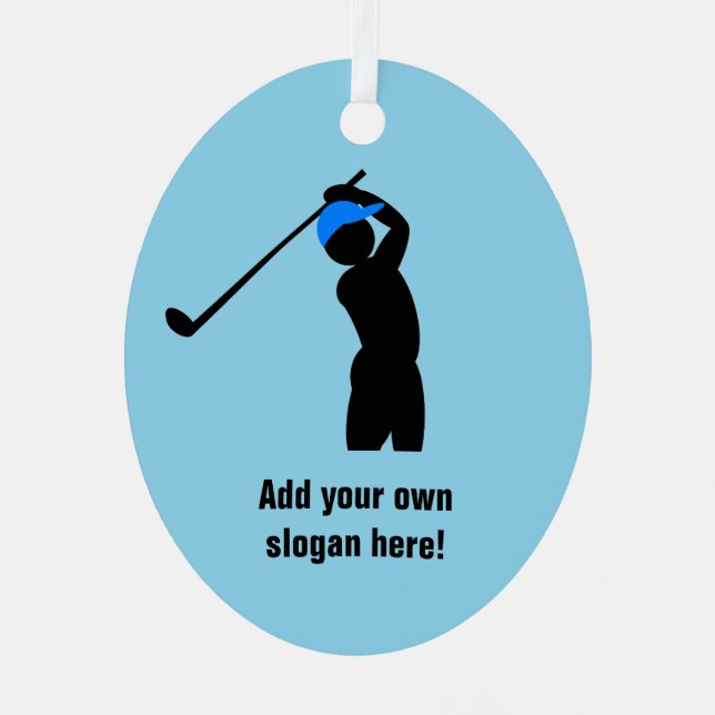Adorno Metálico Golf Swing - texto golfista a personalizar en cual (Anverso)