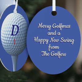 Adorno Metálico Golfer Golf Ball Modern Merry Golfmas Personalizad